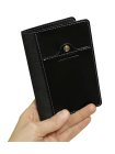 Обложка для паспорта кожаная ОП-S черная Apache с защитой RFID