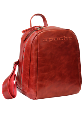 Кожаный городской рюкзак P-9013-A пулл-ап красный Apache
