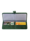 Большая визитница для пластиковых карт женская из кожи С-ВМ-6 друид зеленый Флауэрс