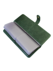 Большая визитница для пластиковых карт женская из кожи С-ВМ-6 друид зеленый Флауэрс